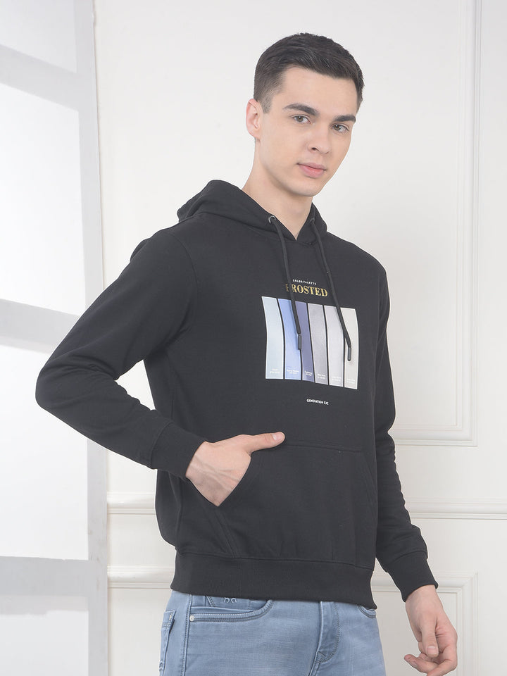 cobb black printed classic hoodie