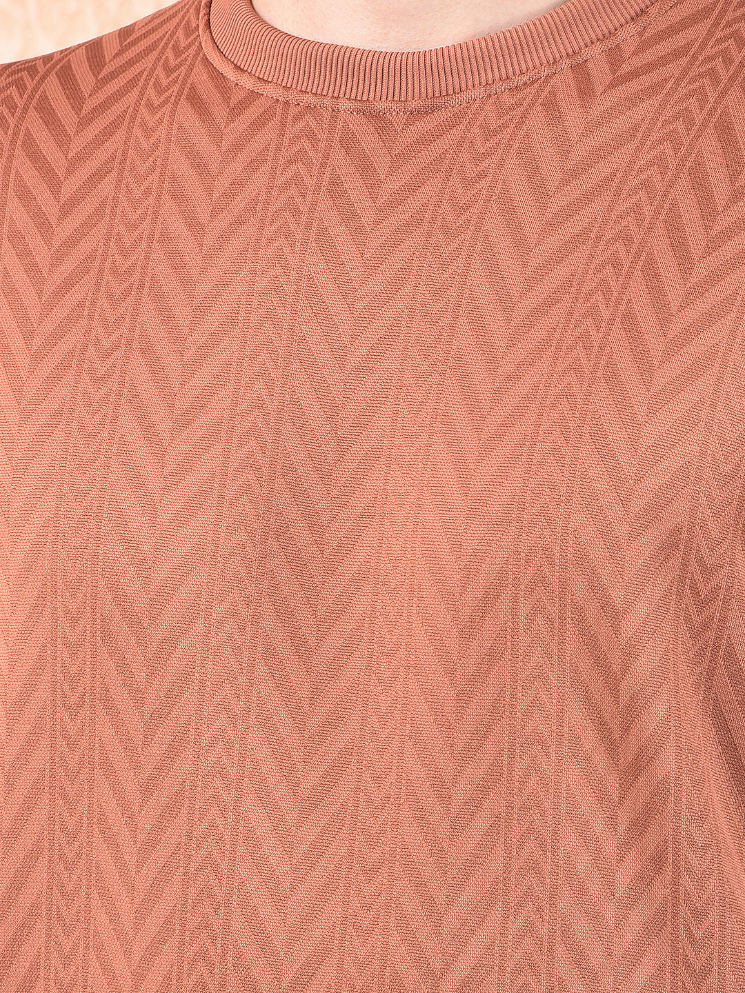 cobb orange self-design round neck sweatshirt