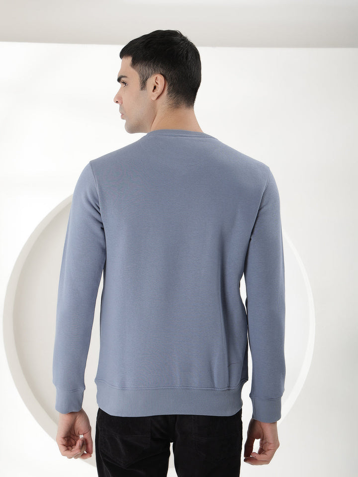 cobb blue printed round neck sweatshirt