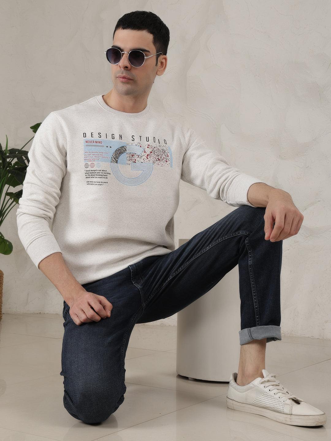 COBB ACRU PRINTED ROUND NECK SWEATSHIRT