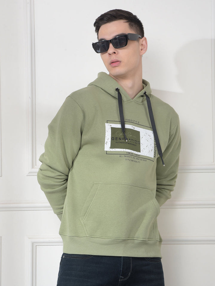 cobb light green printed classic hoodie