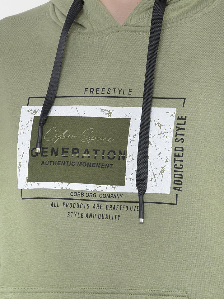 cobb light green printed classic hoodie