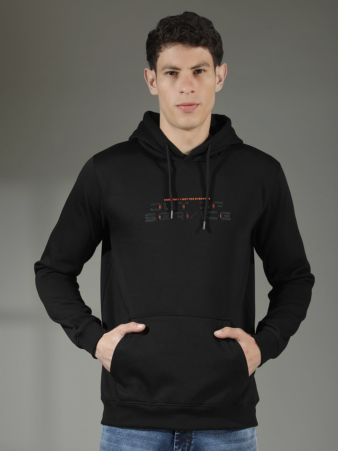 cobb black printed classic hoodie