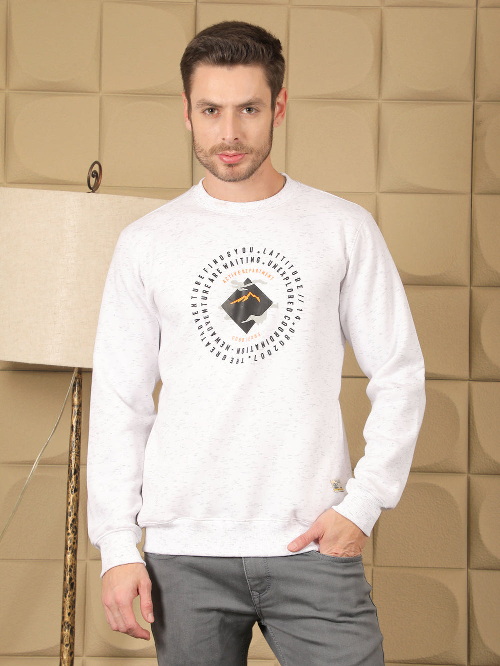 cobb acru printed round neck sweatshirt