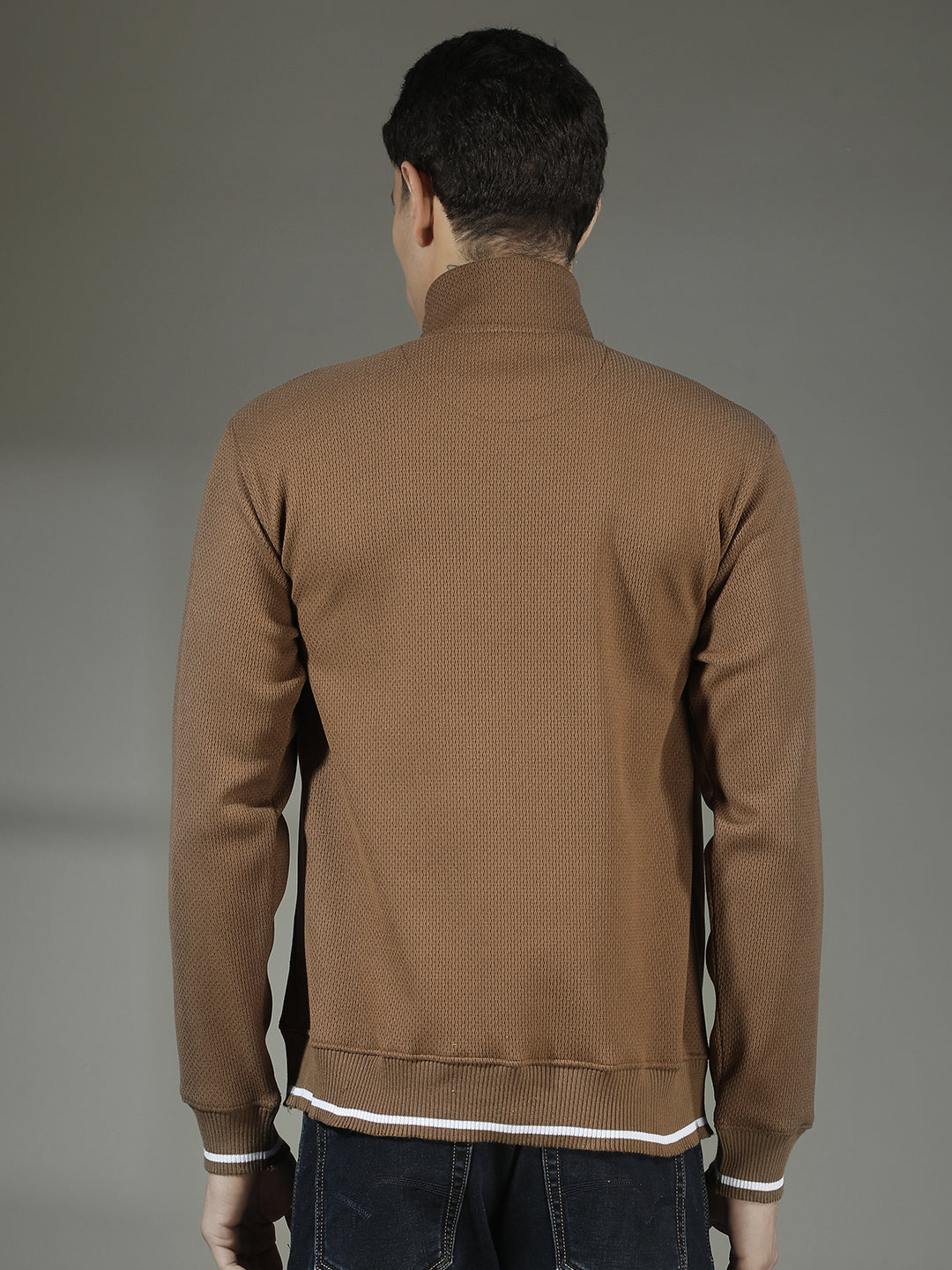 cobb brown self-design half-zipper sweatshirt