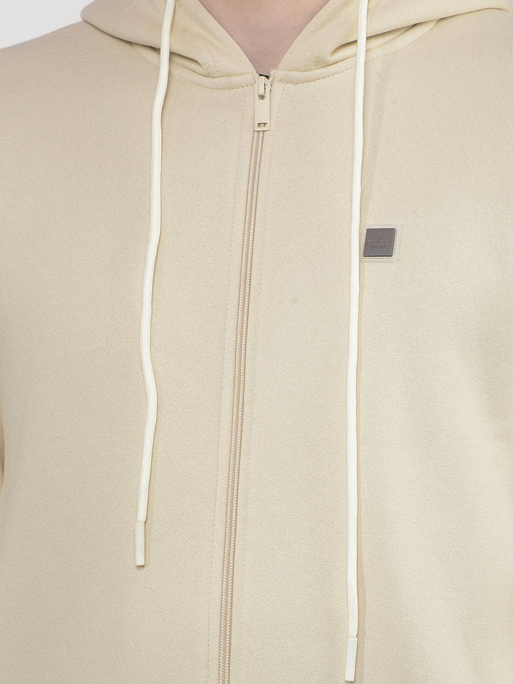 COBB SOLID CREAM ZIP-UP SWEATSHIRT