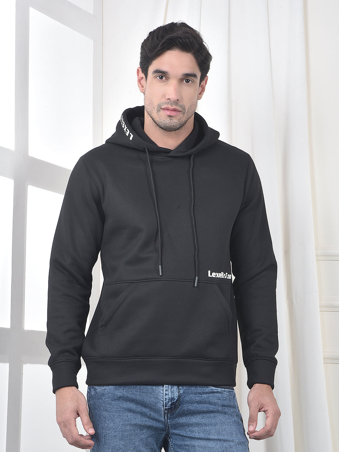 cobb black printed classic hoodie