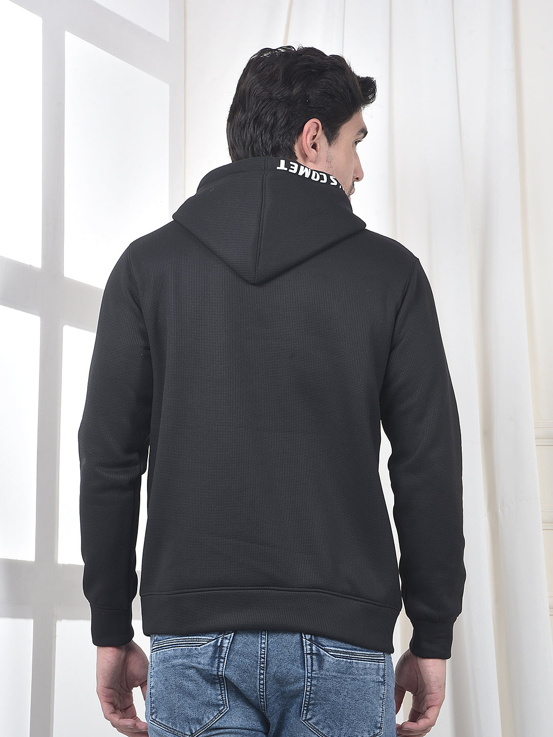 cobb black printed classic hoodie