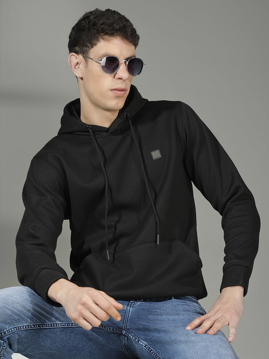 cobb solid black classic hoodie