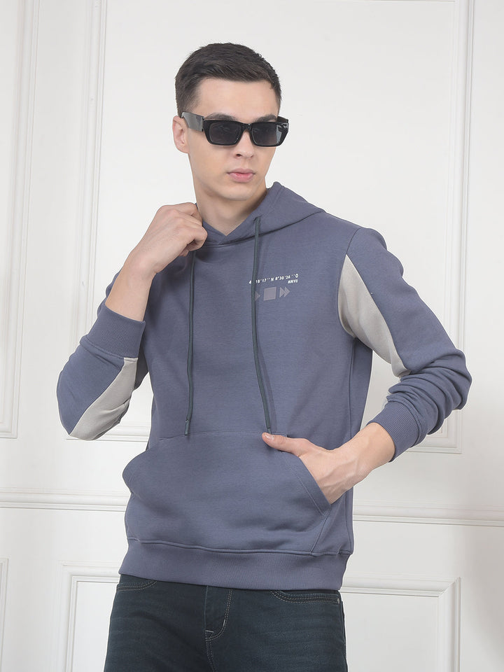 cobb glaucous blue color-block classic hoodie