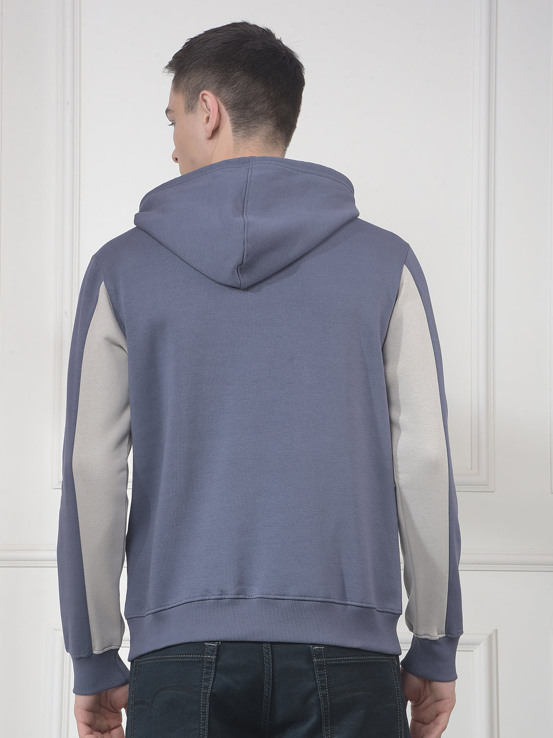 cobb glaucous blue color-block classic hoodie