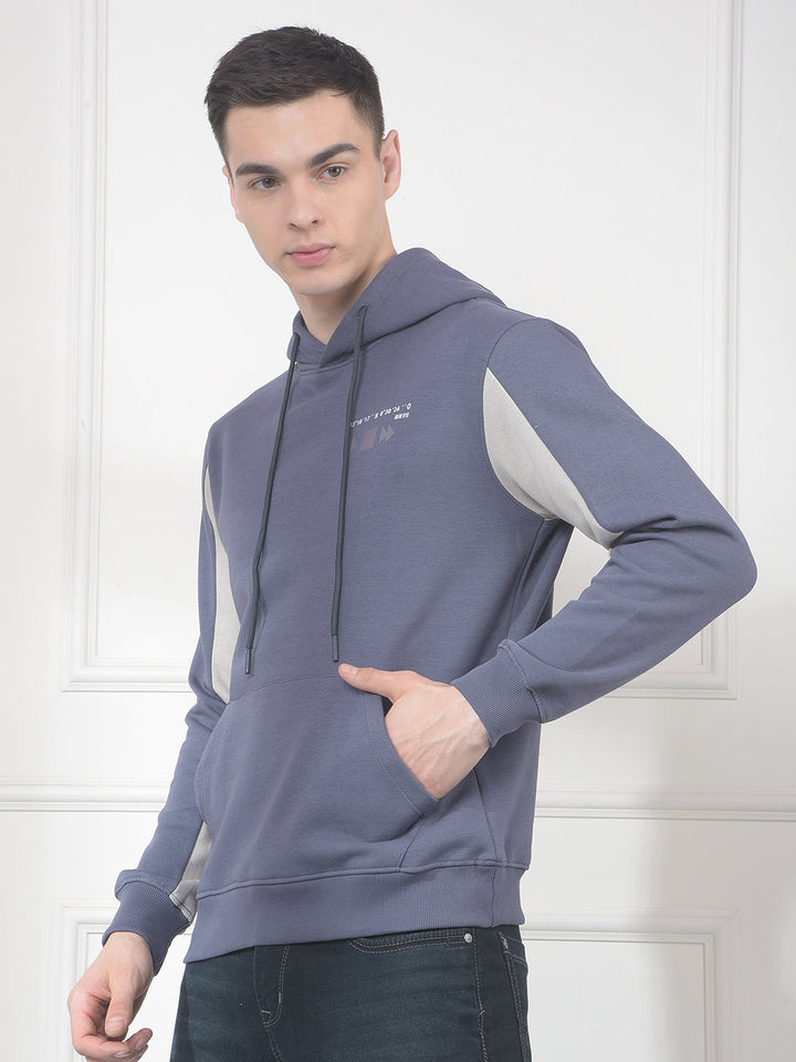 cobb glaucous blue color-block classic hoodie