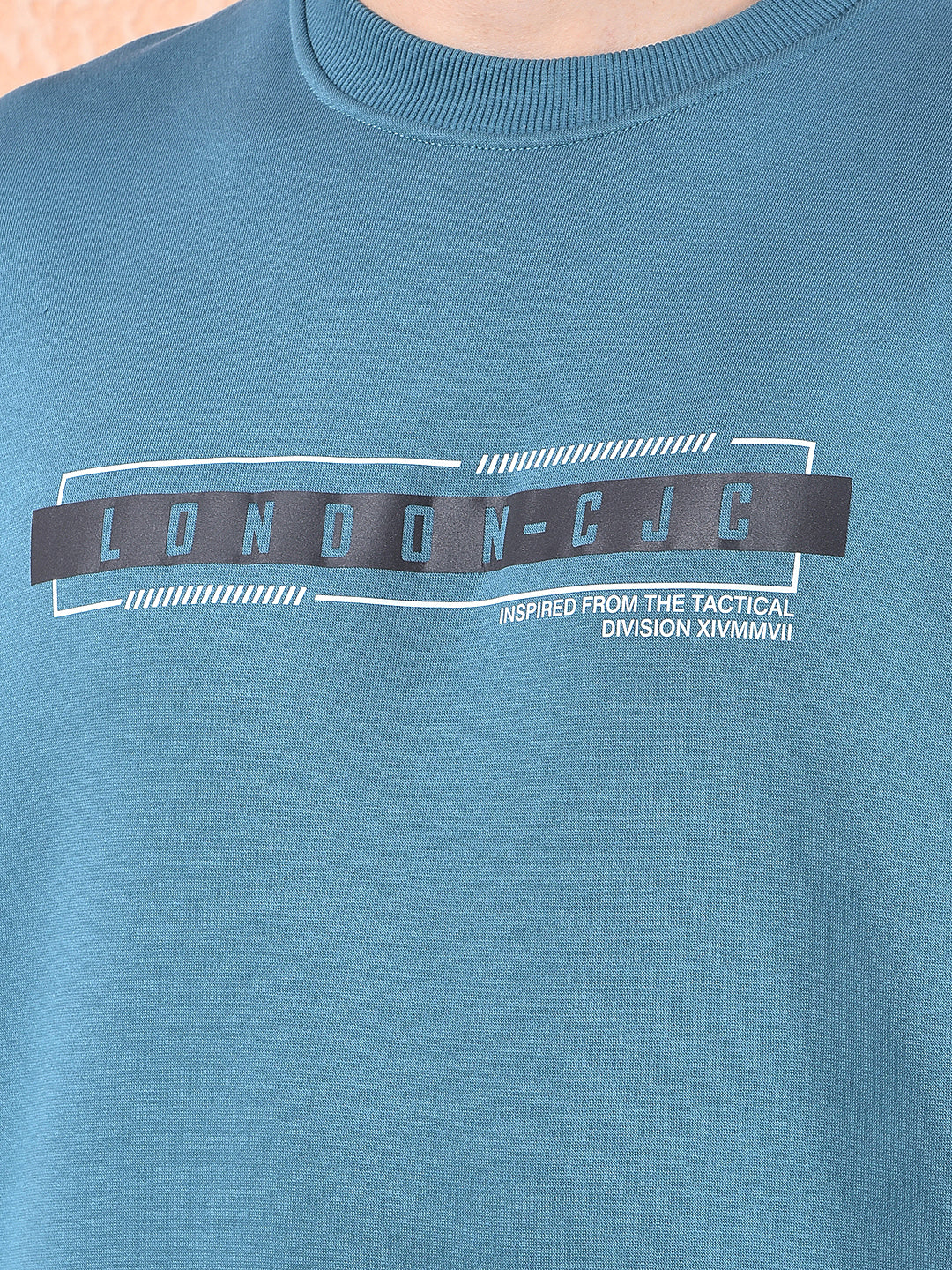 cobb air force blue printed round neck sweatshirt