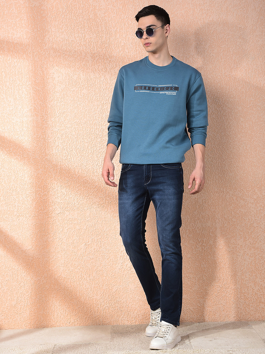 COBB AIR FORCE BLUE PRINTED ROUND NECK SWEATSHIRT