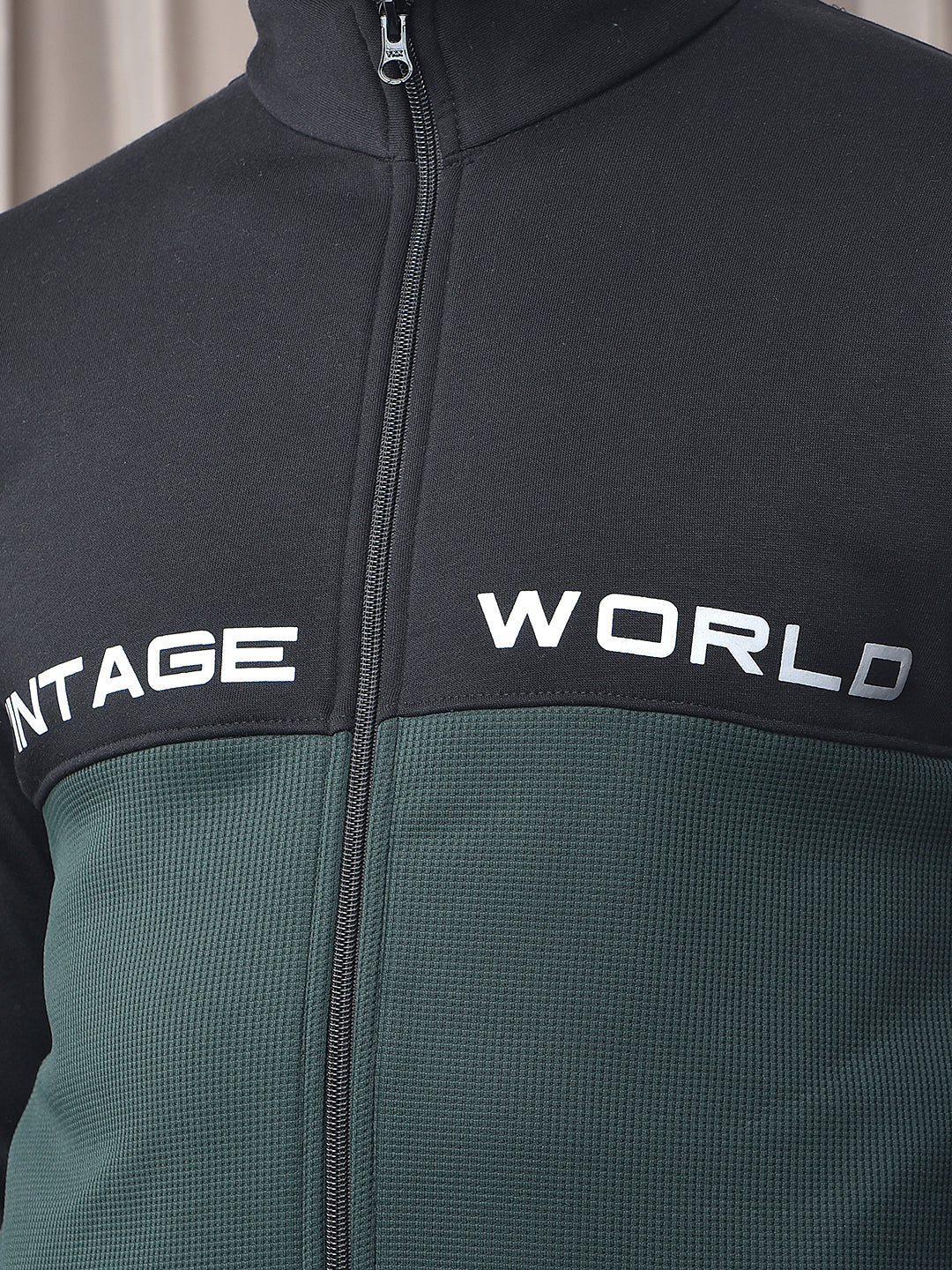 COBB BLACK COLOR-BLOCK ZIP-UP SWEATSHIRT