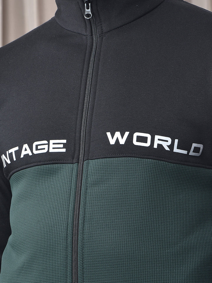 COBB BLACK COLOR-BLOCK ZIP-UP SWEATSHIRT