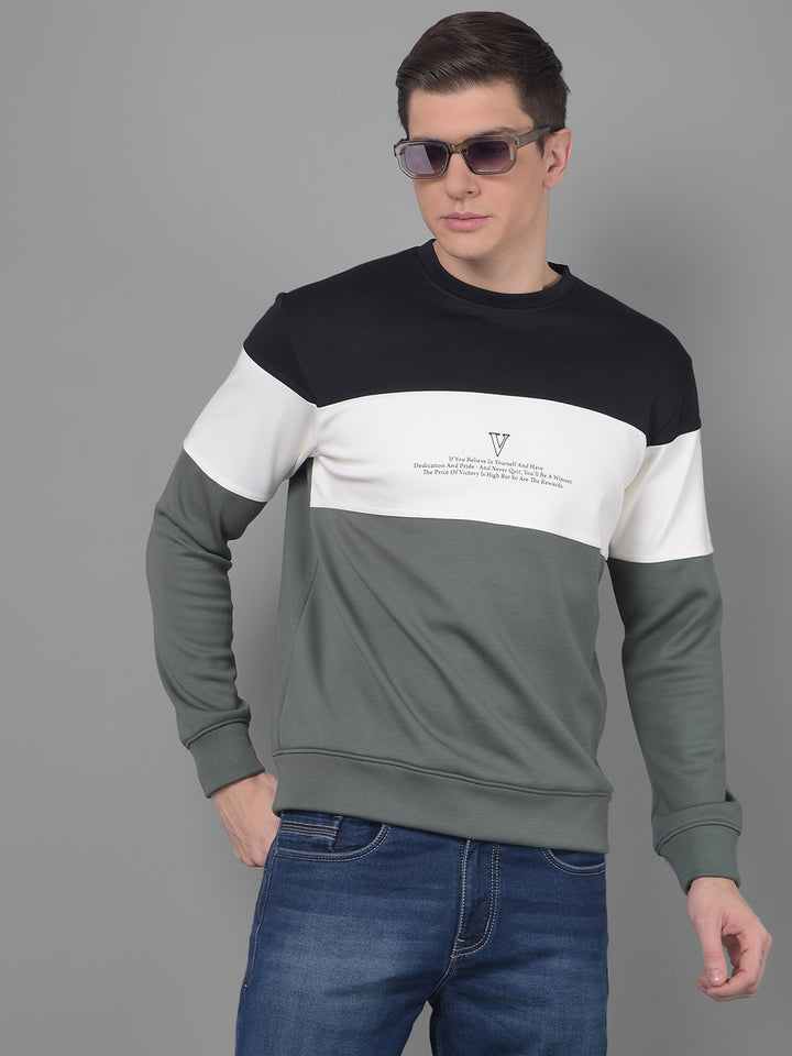 COBB BLACK PRINTED ROUND NECK SWEATSHIRT