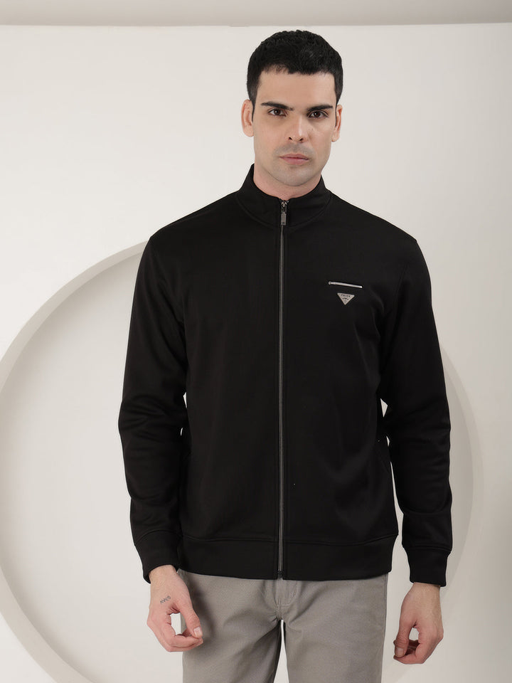 cobb solid black zip-up sweatshirt