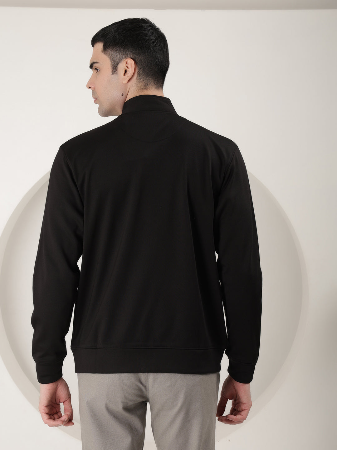 cobb solid black zip-up sweatshirt