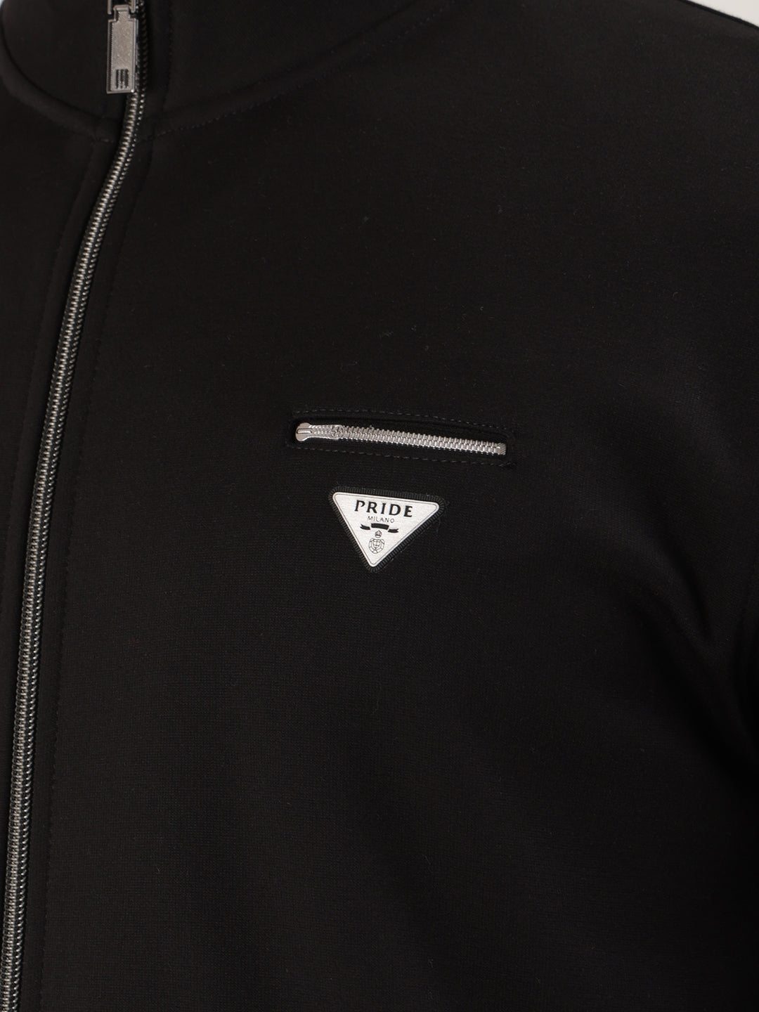 cobb solid black zip-up sweatshirt