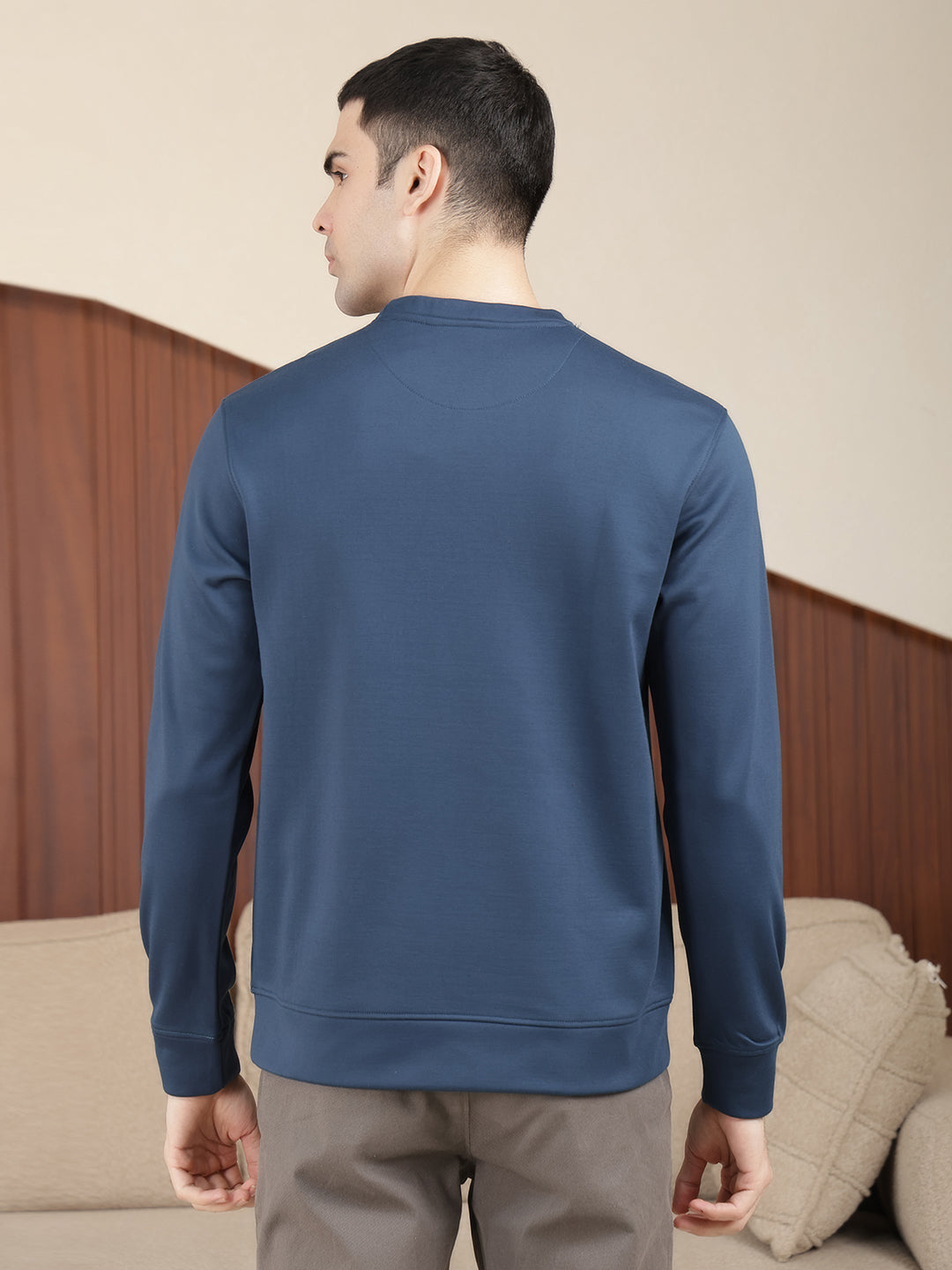 cobb peacock printed round neck sweatshirt