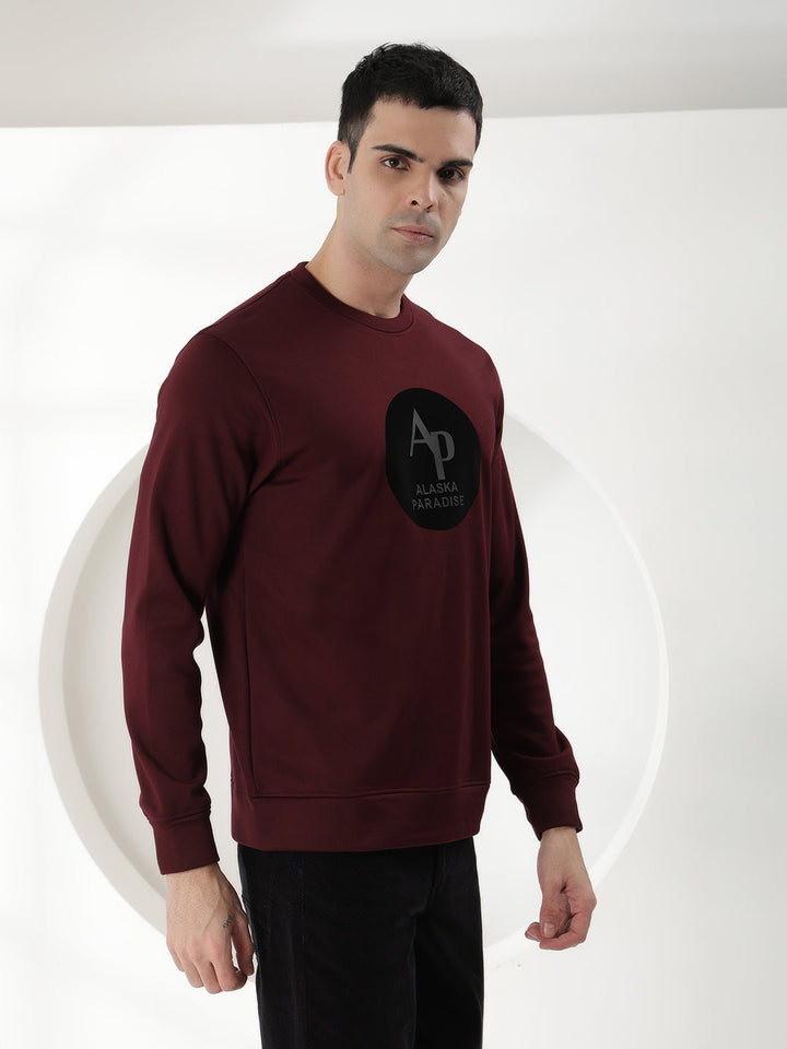 COBB WINE PRINTED ROUND NECK SWEATSHIRT