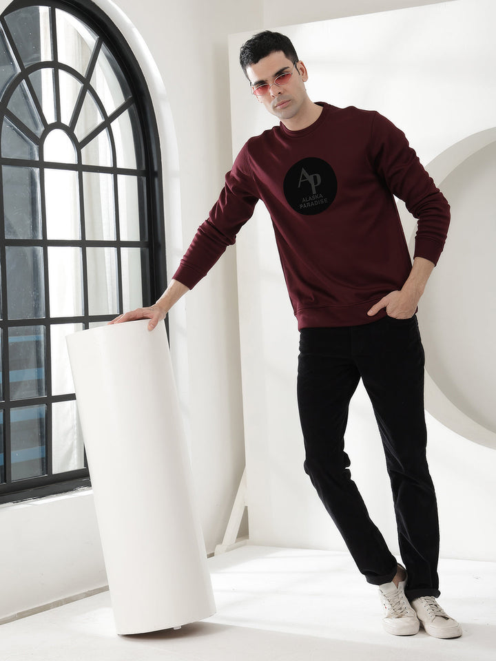 COBB WINE PRINTED ROUND NECK SWEATSHIRT