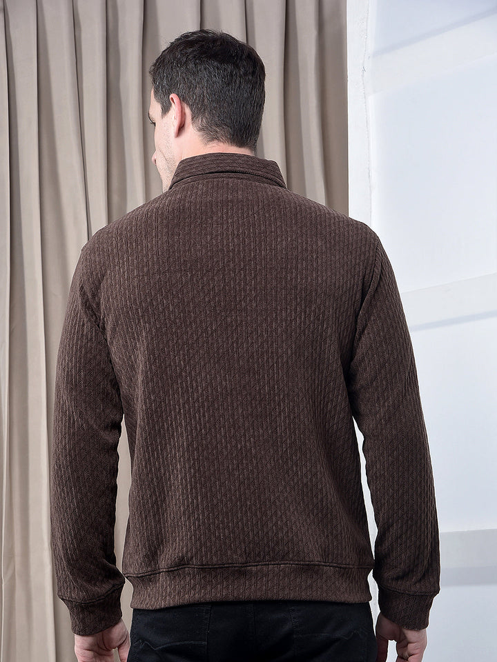 cobb choclate self-design zip-up sweatshirt