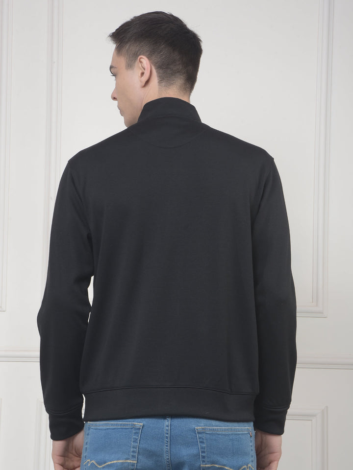cobb solid black zip-up sweatshirt