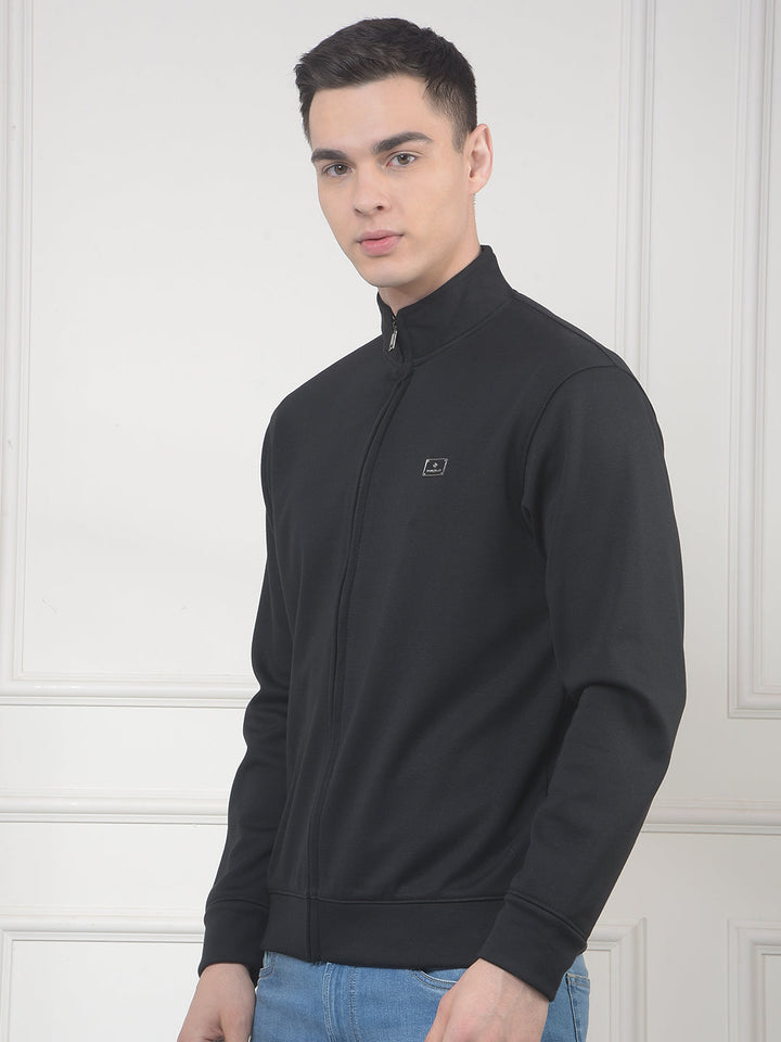 cobb solid black zip-up sweatshirt