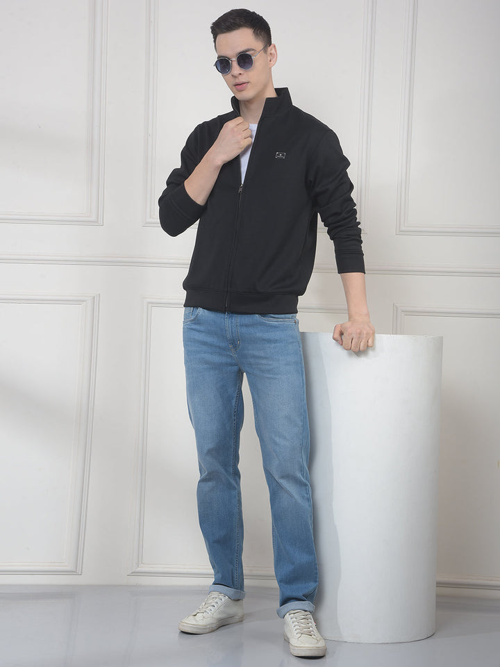 COBB SOLID BLACK ZIP-UP SWEATSHIRT