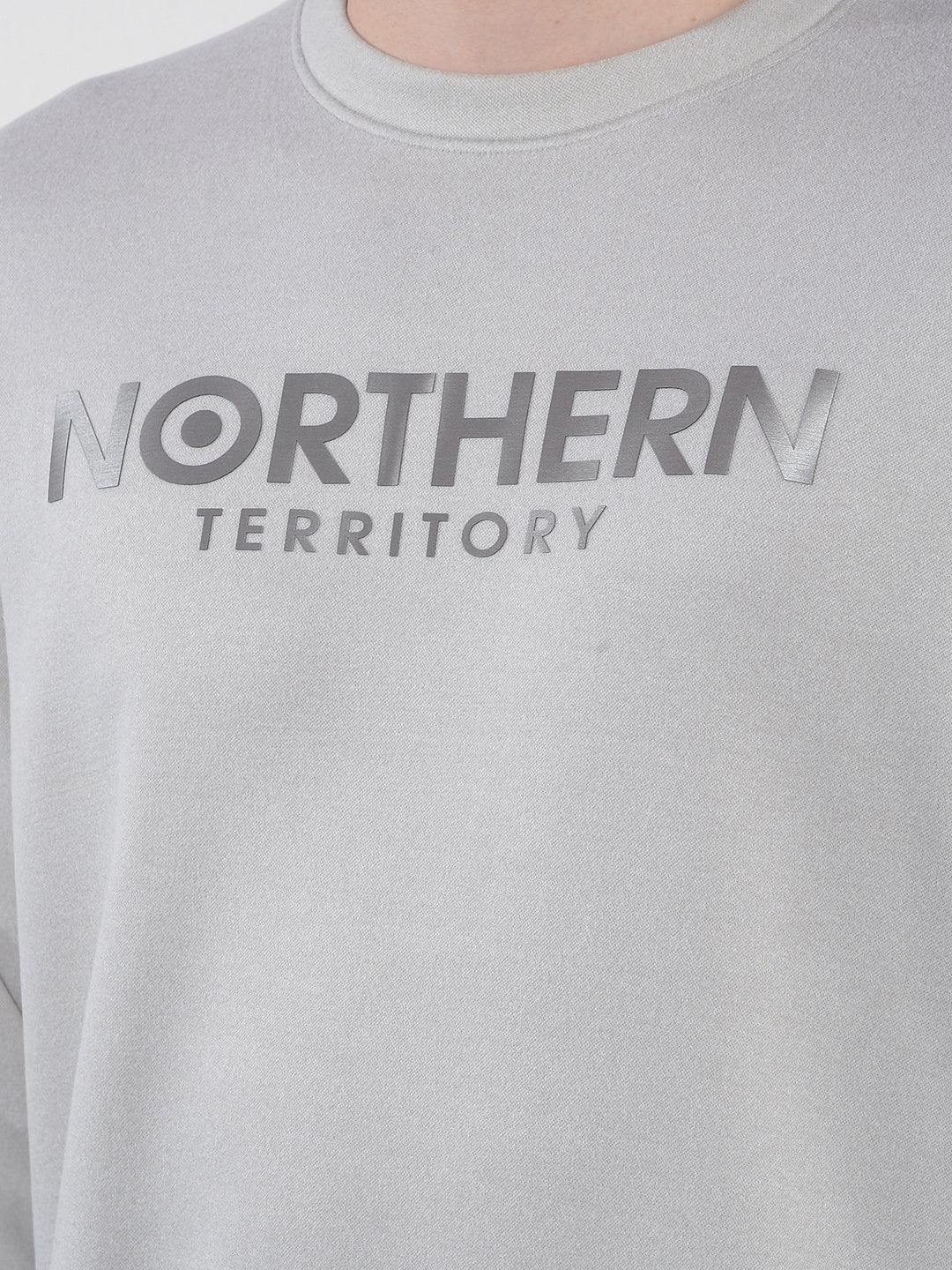 COBB LIGHT GREY PRINTED ROUND NECK SWEATSHIRT