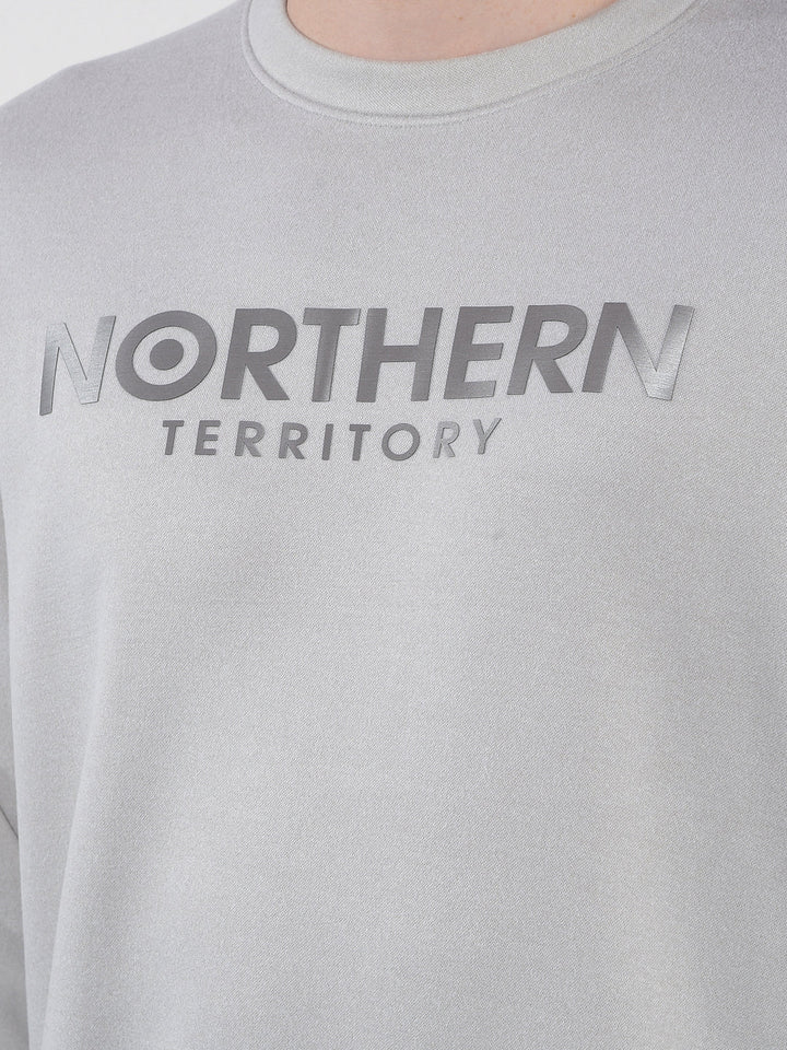 COBB LIGHT GREY PRINTED ROUND NECK SWEATSHIRT