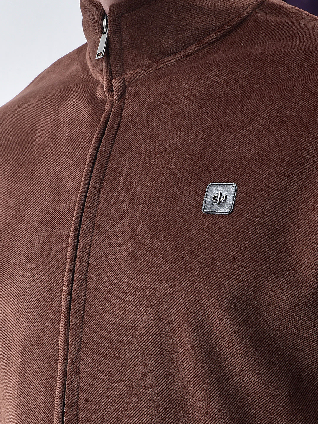 COBB SOLID COPPER ZIP-UP VELVET SWEATSHIRT