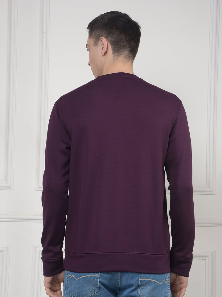 cobb wine printed round neck sweatshirt