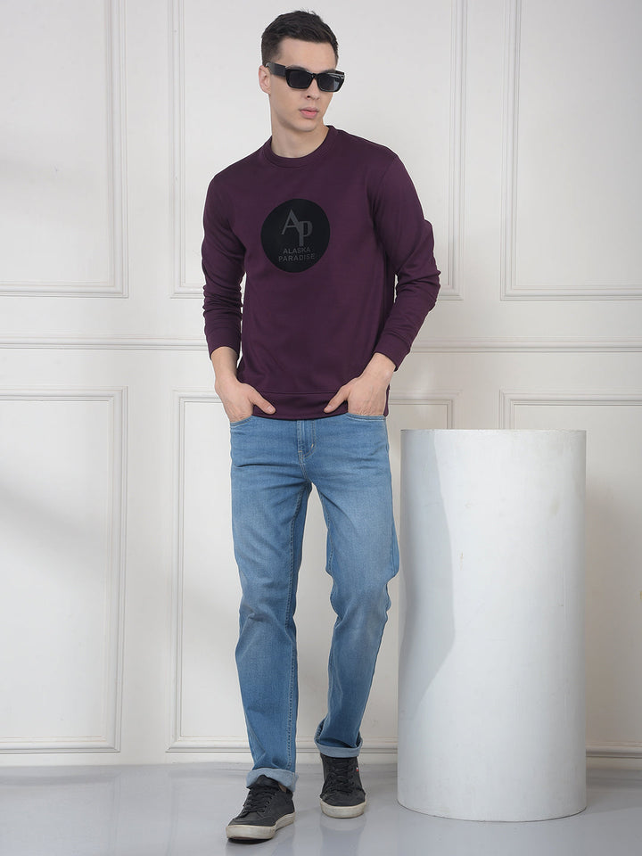 COBB WINE PRINTED ROUND NECK SWEATSHIRT