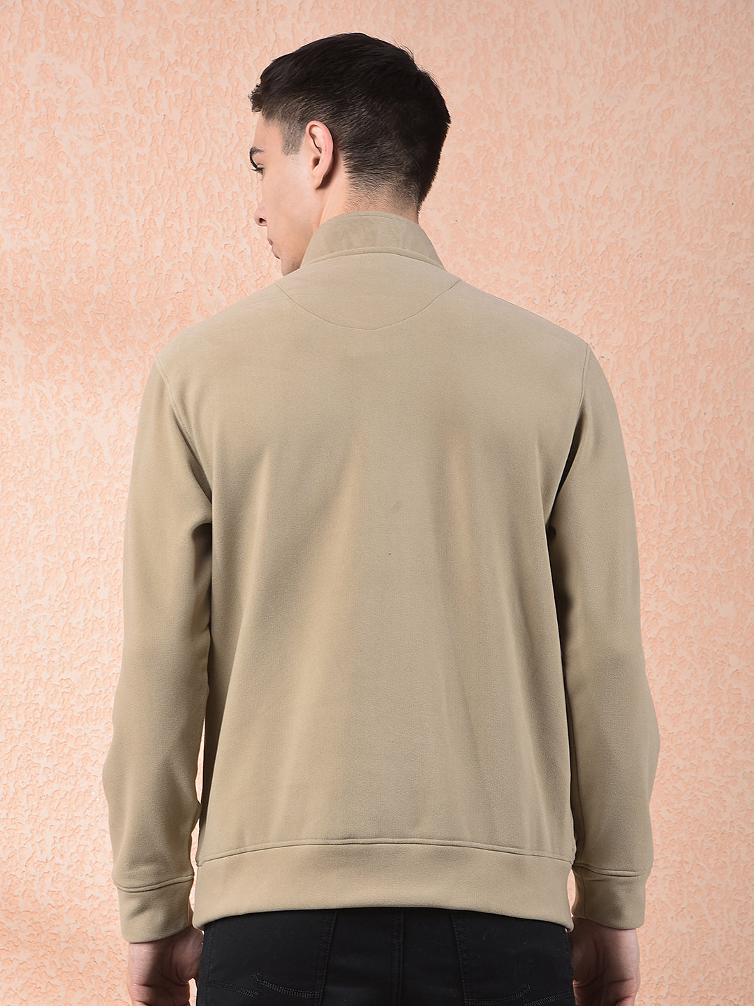 cobb solid fawn zipper sweatshirt
