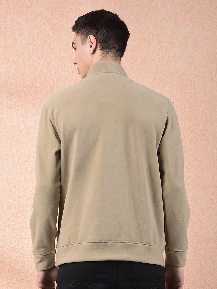 cobb solid fawn zipper sweatshirt