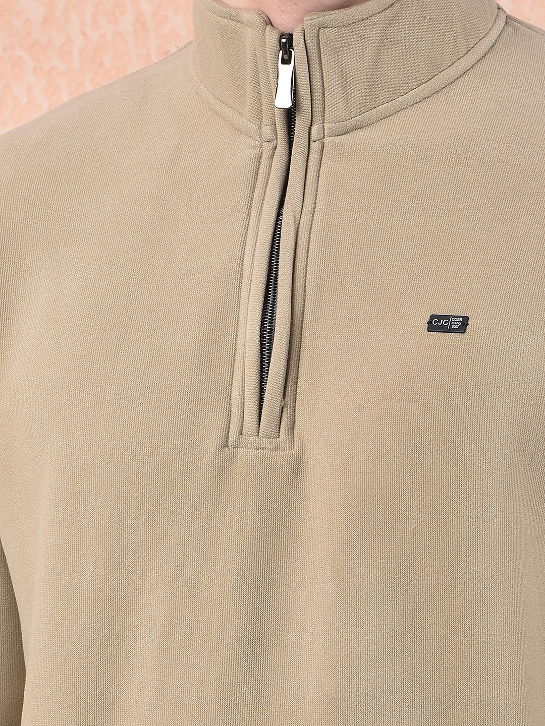 cobb solid fawn zipper sweatshirt