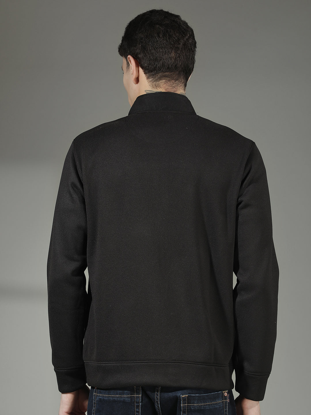 cobb solid black zip-up sweatshirt