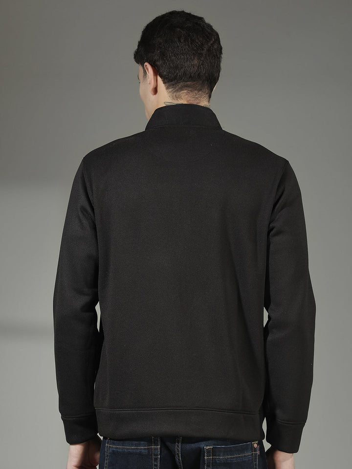 cobb solid black zip-up sweatshirt