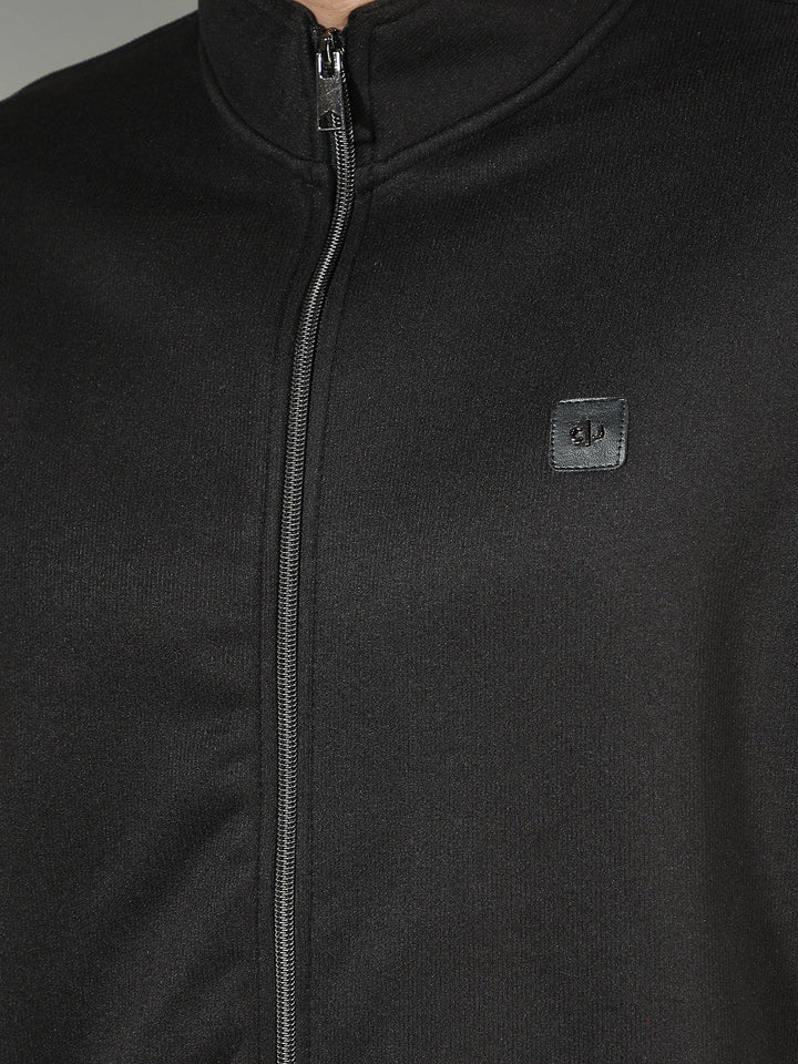 cobb solid black zip-up sweatshirt