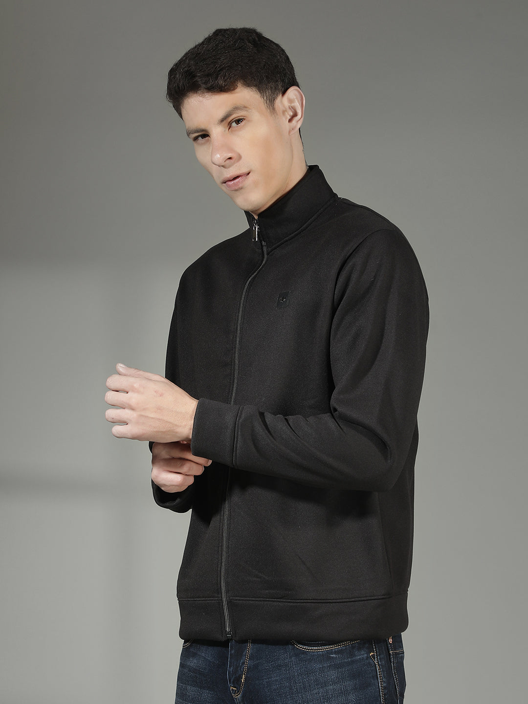COBB SOLID BLACK ZIP-UP SWEATSHIRT
