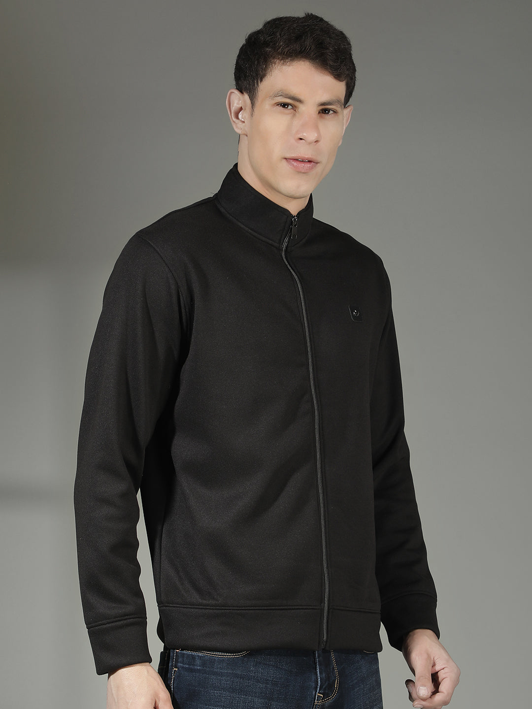 COBB SOLID BLACK ZIP-UP SWEATSHIRT