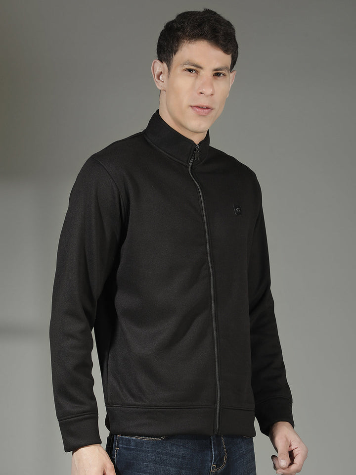 COBB SOLID BLACK ZIP-UP SWEATSHIRT