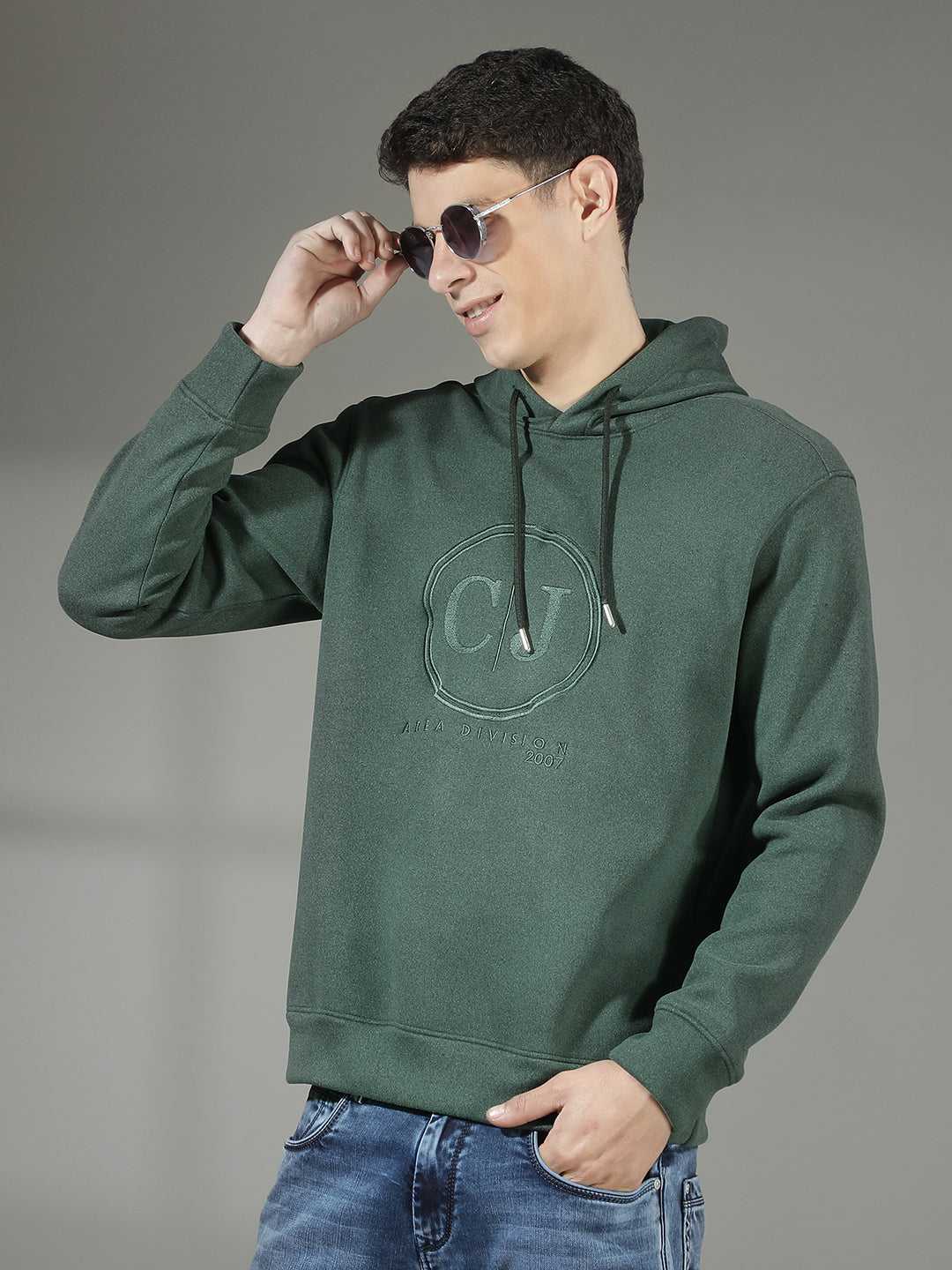 cobb dark olive printed classic hoodie