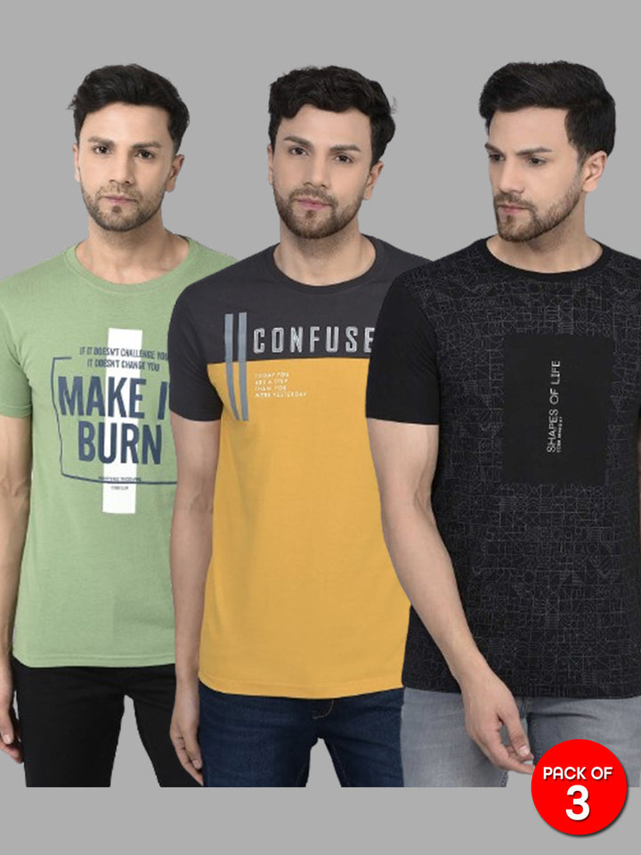 cobb mens combo round neck t-shirt (pack of 3)