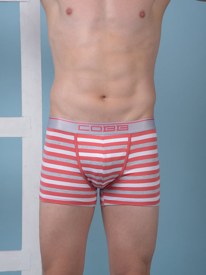 cobb men's red striped premium trunk