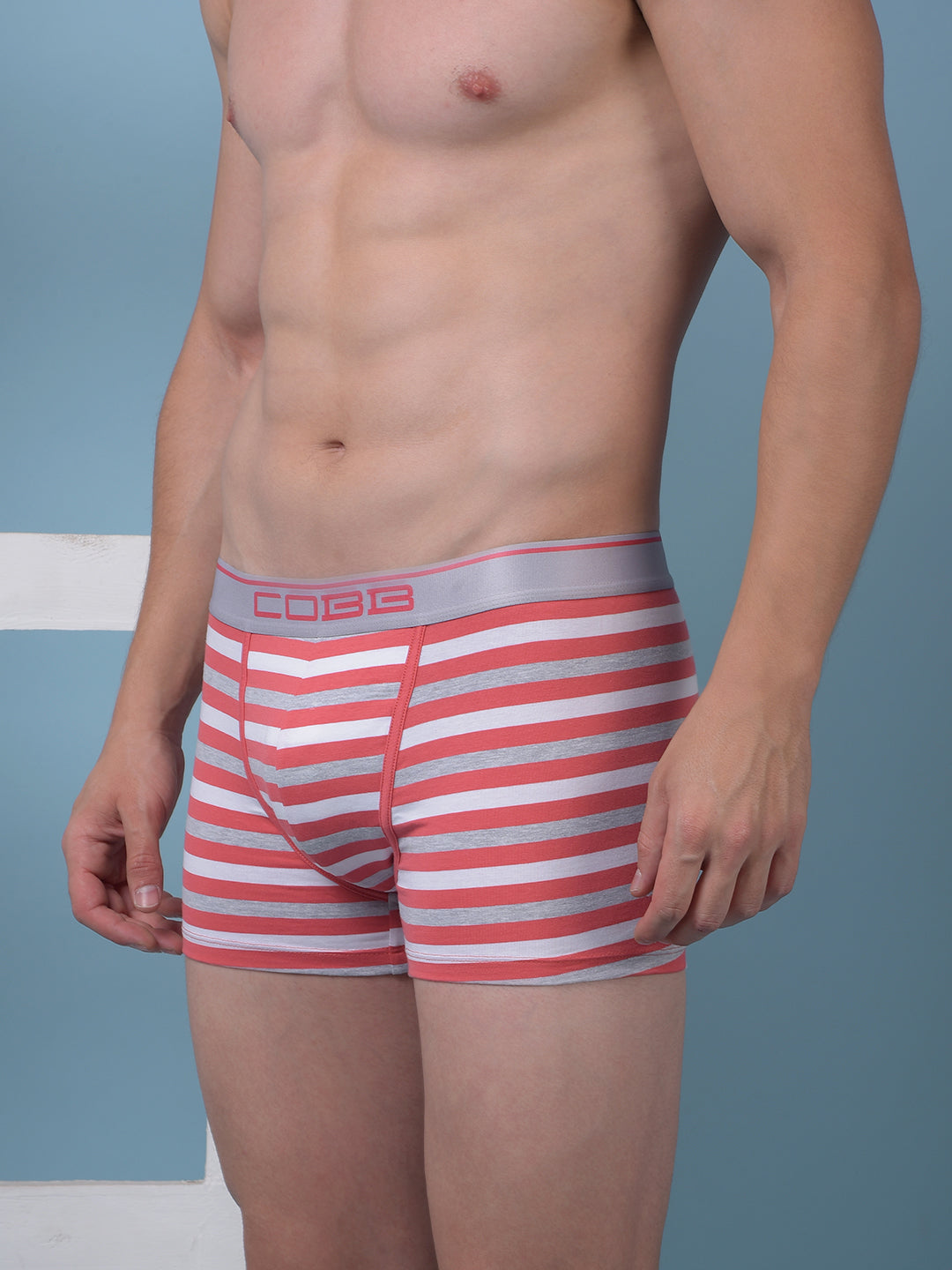cobb men's red striped premium trunk