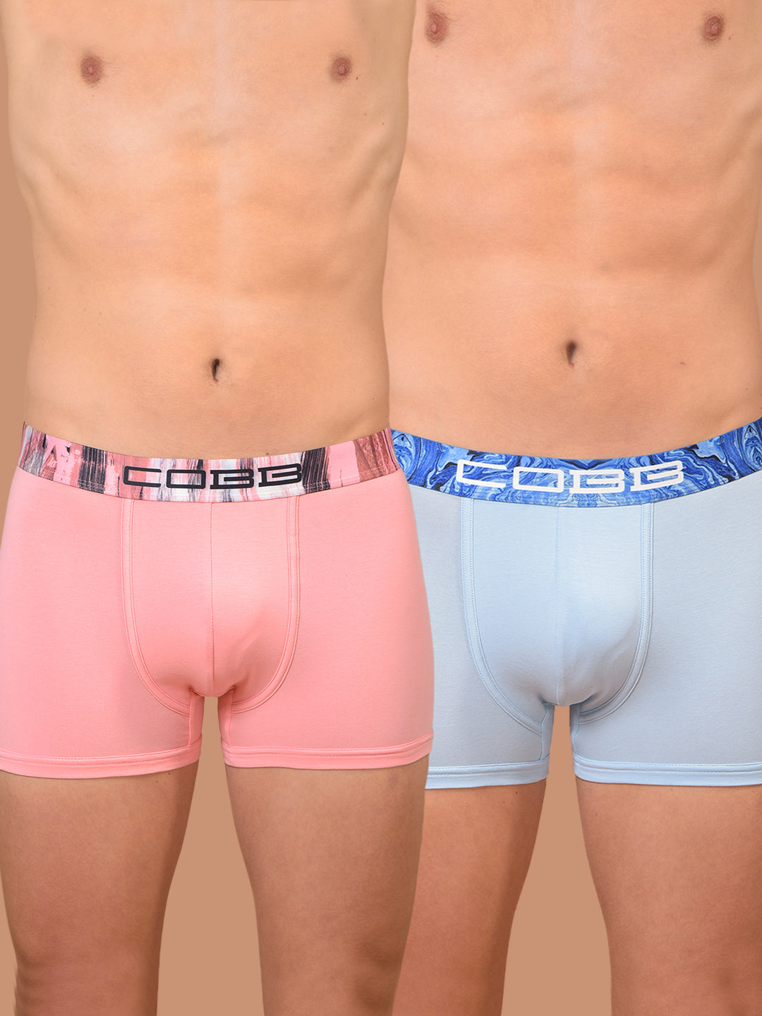 cobb men's pack of 2 solid sky & pink premium trunks